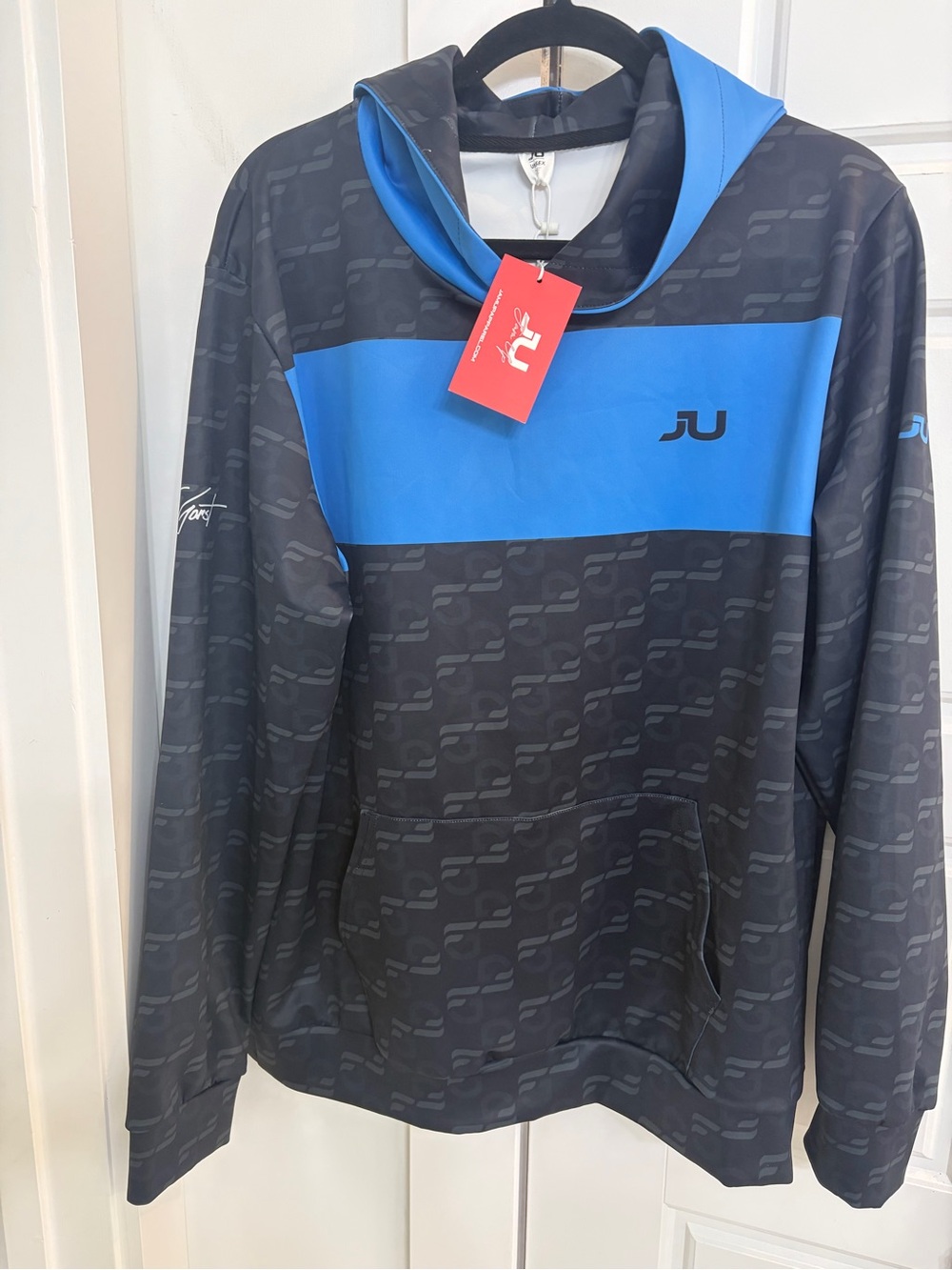 Womens Black & Blue Performance Hoodie
